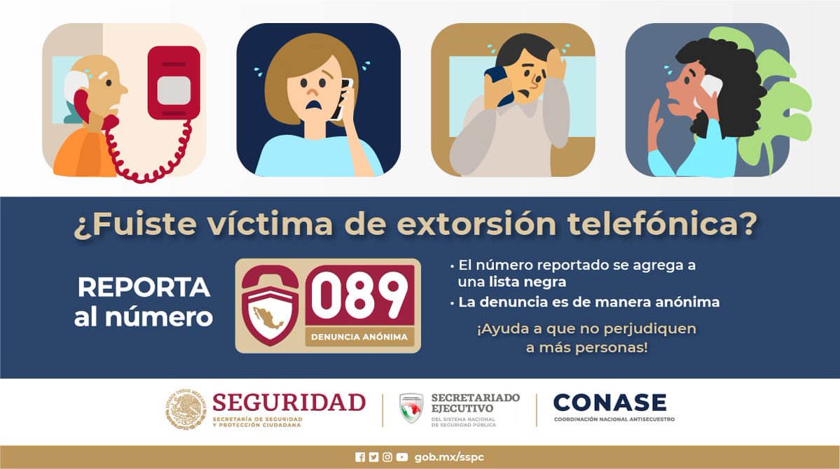 Cibernetica_Dgo's tweet image. 📱Variantes de #ExtorsiónTelefónica
😭El chillón
👮El comandante
😱Familiar en apuro
🔫Grupos delictivos
🎁Premios y Regalos
💸Sucursales Bancarias
📱Presunto ejecutivo telefónico
Números con registro de extorsión‼
📱8715448214
📱8052321952
📱7052320838
📱8145922478
📱6561052205