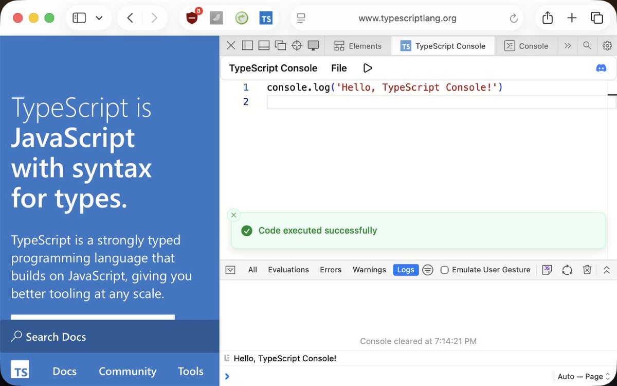 moeruri's tweet image. TypeScript Console v0.6.1 is live! 🎉
Now available on Edge & Safari, bringing powerful TypeScript debugging to more browsers.
Download now ⬇️
#TypeScript #WebDev #DevTools