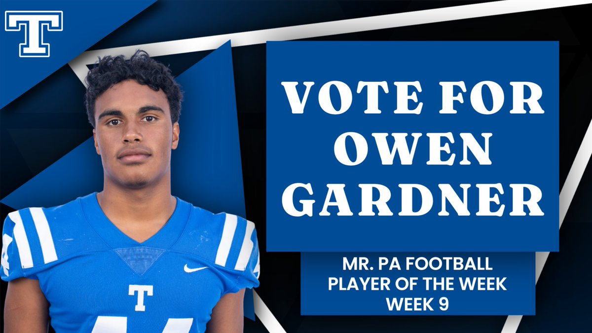 🏈Owen Gardner has been nominated for Mr. PA Football Week 9 Player of the Week. Help Owen earn the title by voting below ⬇️

🗳️VOTE HERE: mrpafootball.com/vote-for-weekl…