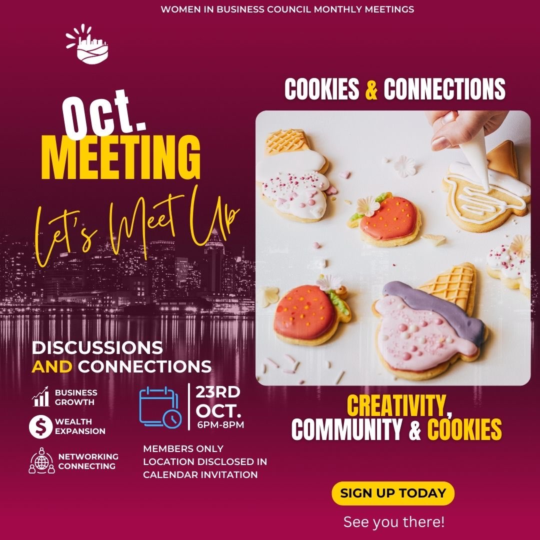 LAST CALL - Celebraring National Women’s Small Busness Month!

Cookies &amp; Connections: A Women in Business Experience

Register - eventbrite.com/e/women-in-bus…

Take a break from the hustle and treat yourself to an evening of creativity, community, &amp; cookies!

#BrowardBlackChamber