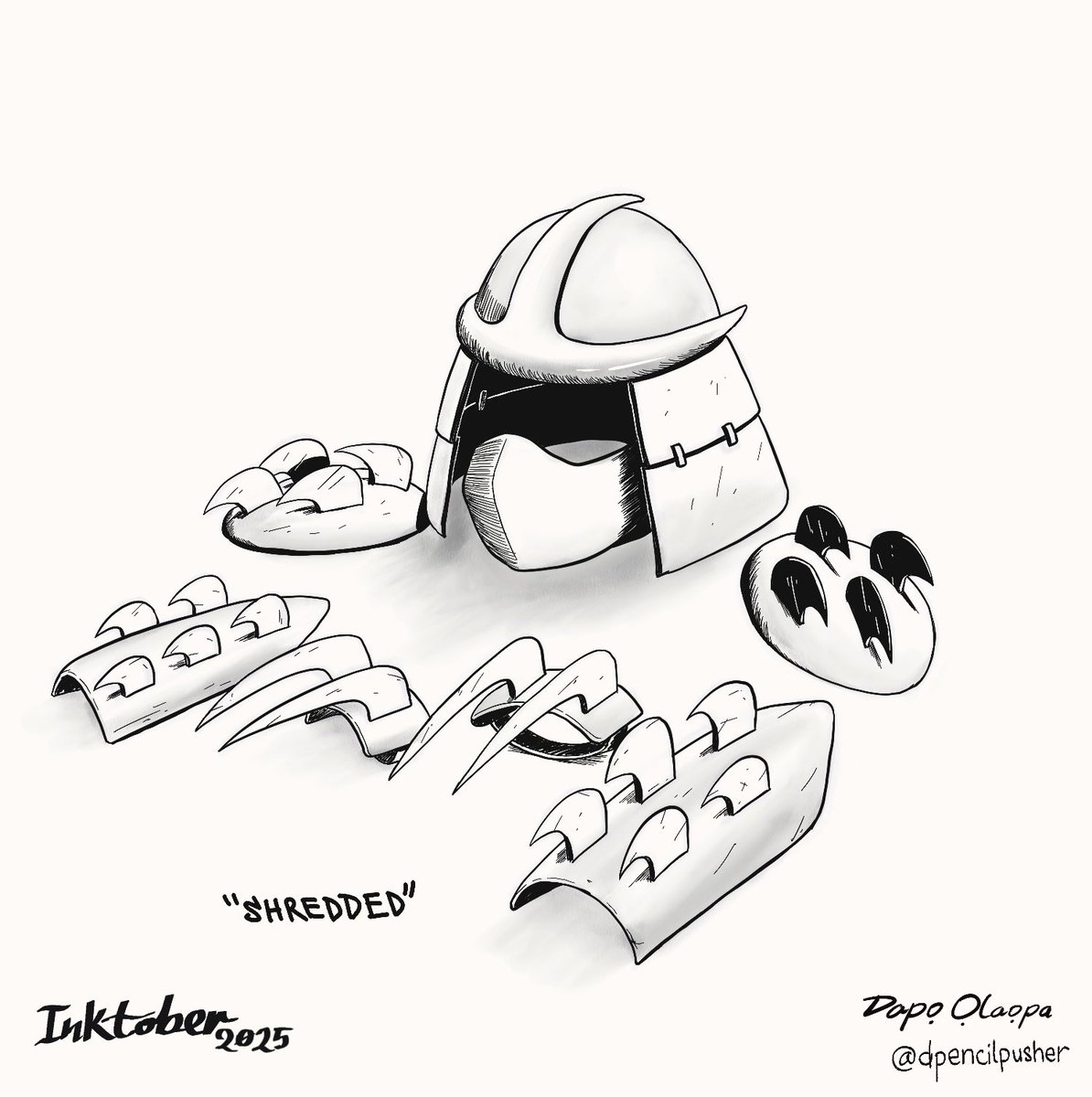 dpencilpusher's tweet photo. Inktober 2025; days 9, 10, 11, 12 https://t.co/hKph747F36