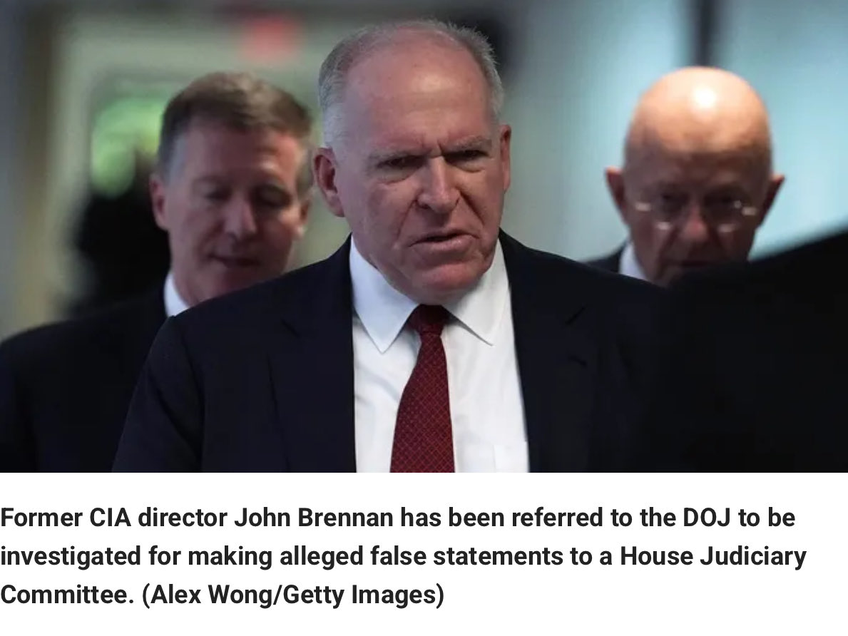 House Judiciary committee refers former CIA Director John Brennan to Justice Department for prosecution
Rep Jim Jordan alleges former CIA director lied in 2023 testimony about agency's use of Steele dossie
Article attached
