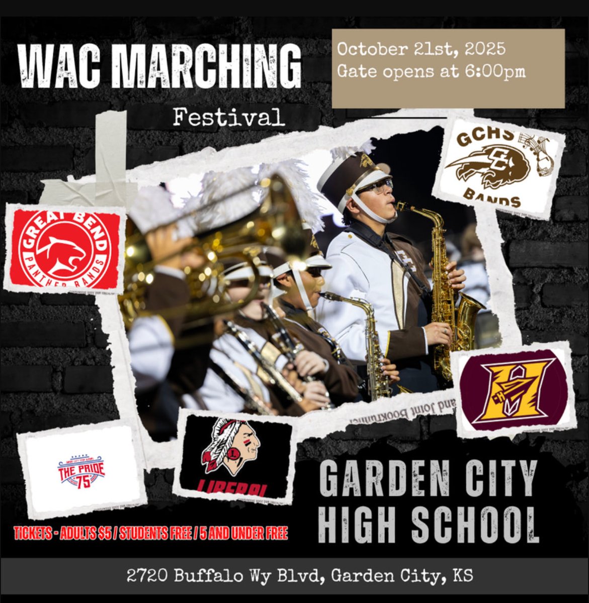 shawnknopp's tweet image. It’s time for the WAC Marching Festival! I’m honored to be judging on this BEAUTIFUL evening in Garden City. 
#bandsonthemove