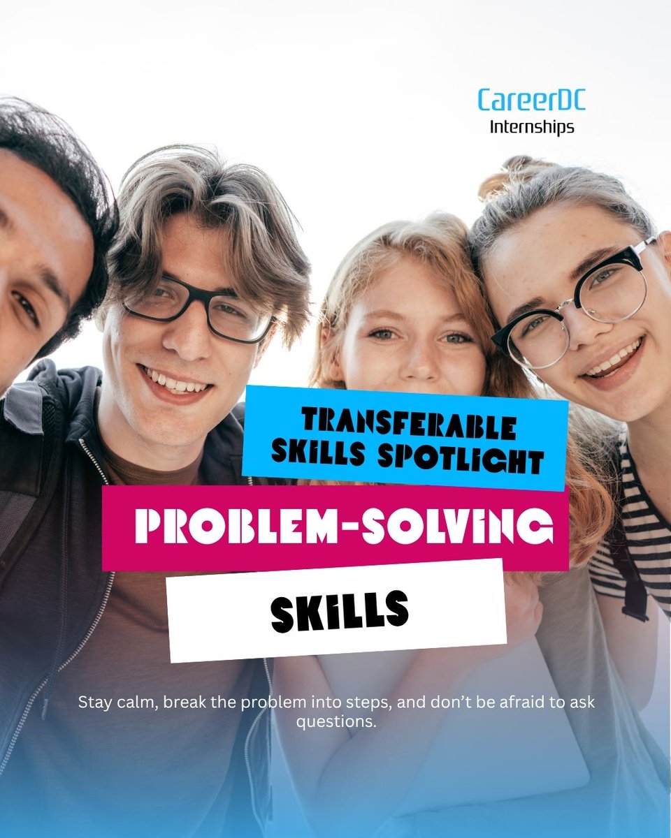 careerdc's tweet image. ✨ How to develop this skill: Stay calm, break the problem into steps, and don’t be afraid to ask questions. Every solution starts with a plan!
✅ What’s one problem you solved recently that made you proud? Drop it in the comments!
#careerdcinternships