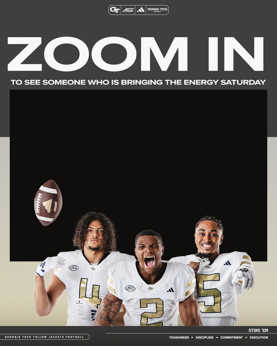 GeorgiaTechFB's tweet photo. Turn The Flats 🆙 this Saturday 🔥

🎟️ https://t.co/B5uor6yMLy

#StingEm 🐝 https://t.co/7R2Xw9A4N4