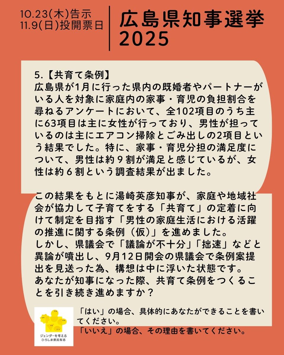 ジェンダーを考えるひろしま県民有志 tweet media