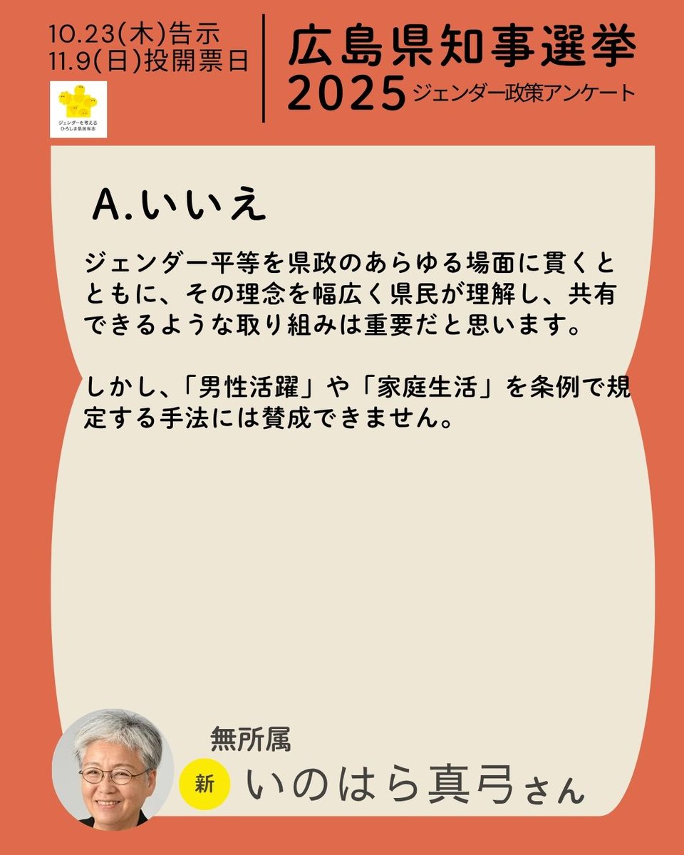ジェンダーを考えるひろしま県民有志 tweet media