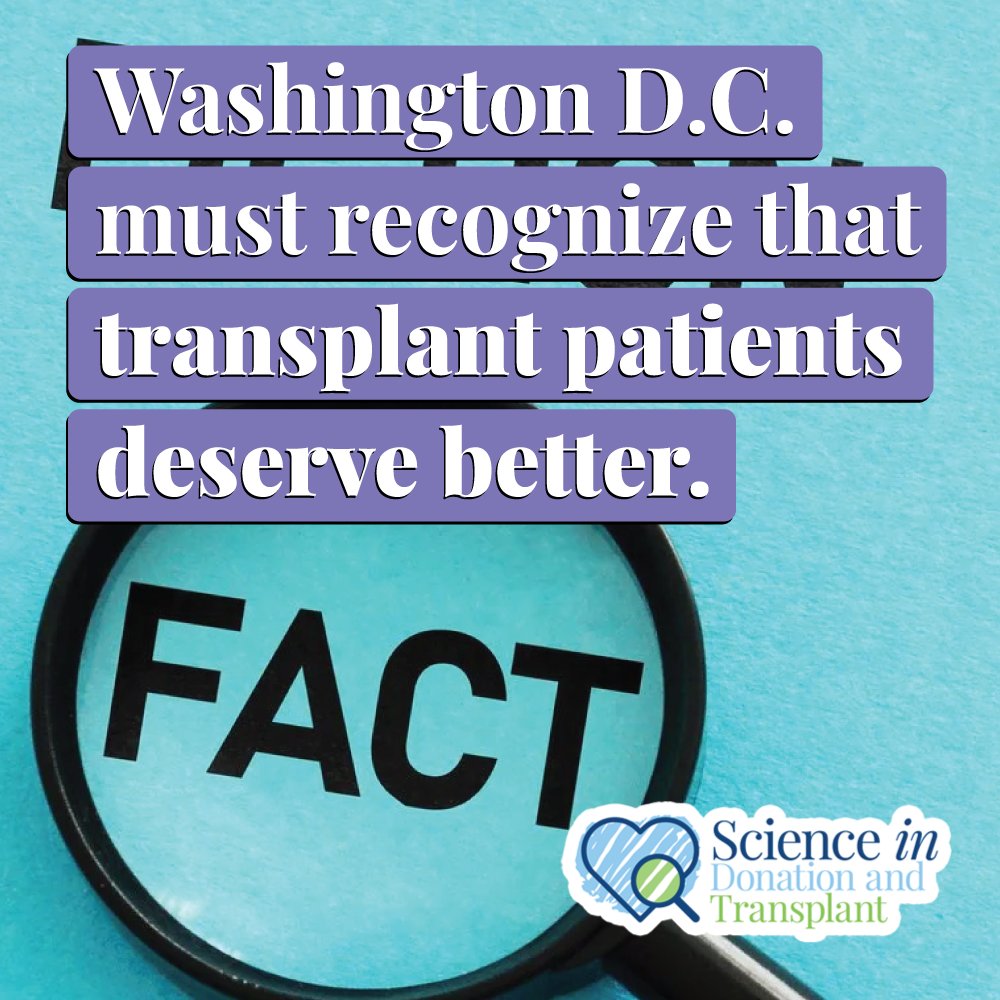 Washington D.C. must recognize that transplant patients deserve better.

Read more:
sidandt.org/the-issues/tra…

Current published science and important news available at sidandt.org

Coordination between OPO's and transplant centers saves lives.