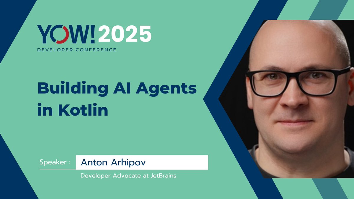 yow_conf's tweet image. Say hi to @antonarhipov : @jetbrains Dev Advocate &amp;amp; our newest speaker addition to #YOW25

Anton works with #Kotlin, IntelliJ IDEA &amp;amp; AI-driven dev tools. He’ll be sharing how to build AI agents step by step using Koog

🎟️ MEL 4-5 | BNE 8-9 | SYD 11-12 Dec
yowcon.com