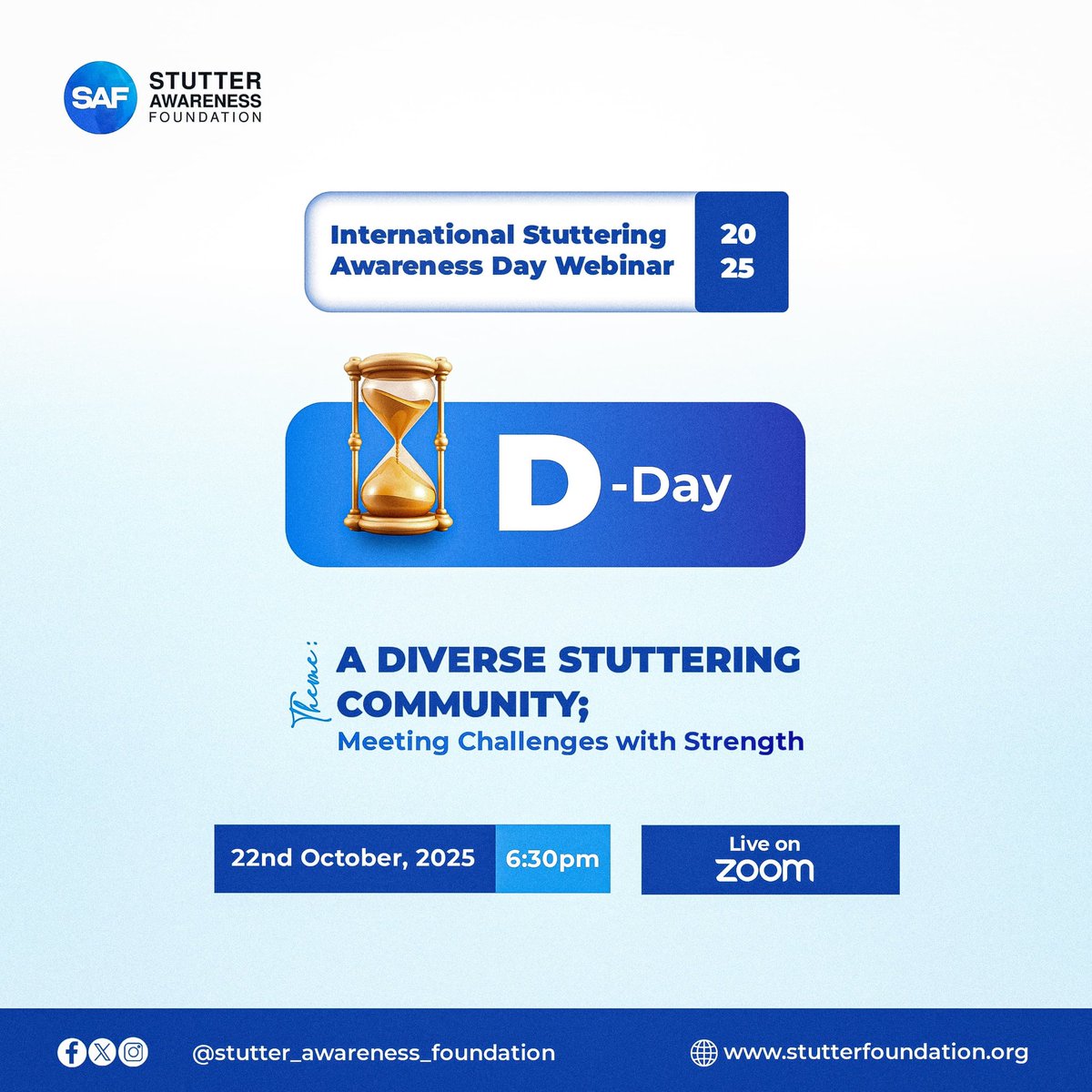 StutterAwarenes's tweet photo. World stammering Day 2025, join us later today on this very informative webinar. To attend , kindly scan the QR code on the webinar graphic or send us a DM.
#isad2025 
#stutterawareness https://t.co/cQNEd19p5b