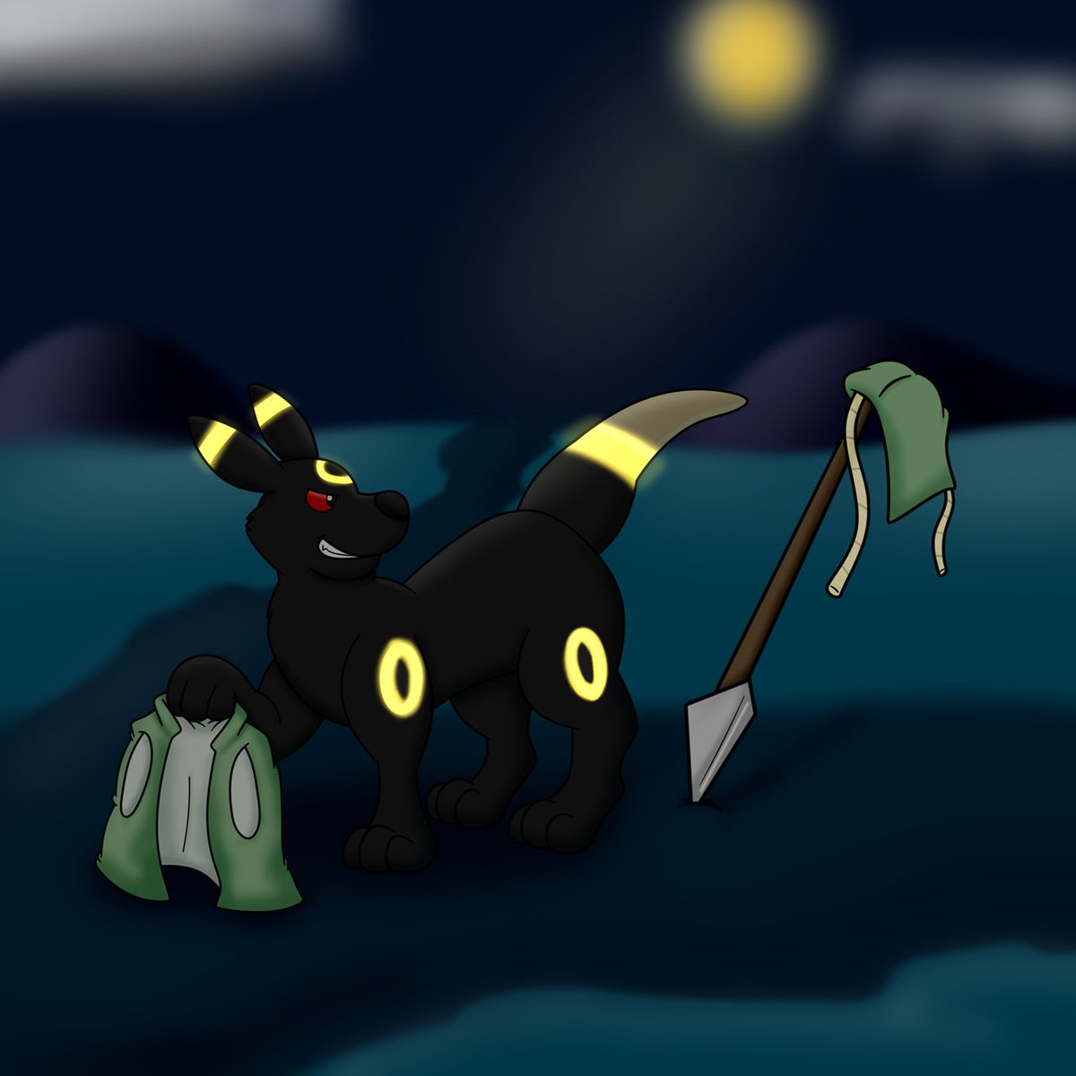 DatBlueYoshi's tweet image. Some #TFTuesday Umbreon TF for @Weazel751. Rufus shedding the clothes and otter guise to go on a nocturnal mission #TFEveryday