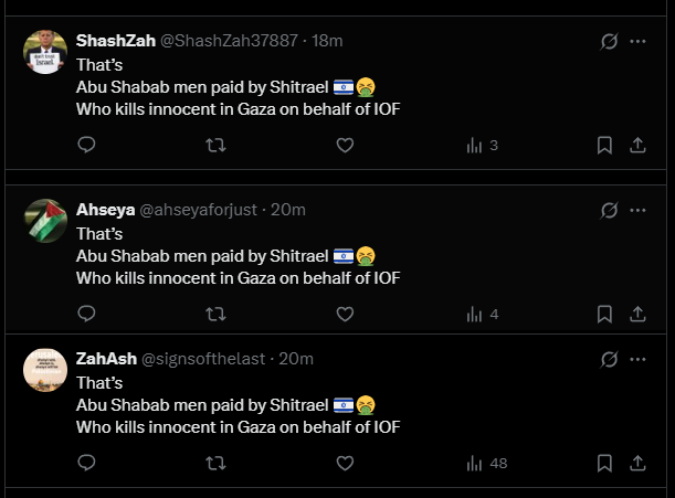 ChangeMyMind_88's tweet photo. @Osint613 Hamas' bots incoming https://t.co/XqaJd8QLiJ