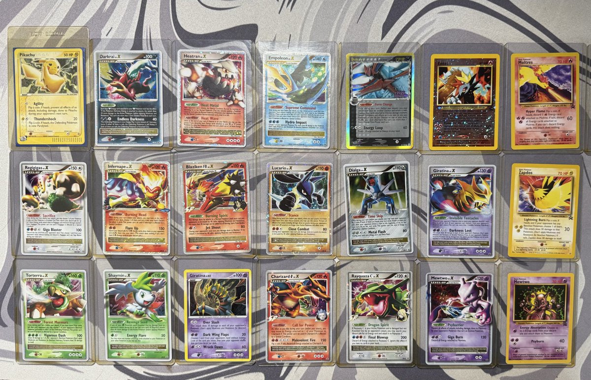 SoaRZephy's tweet image. Held on to these Pokemon cards since I was a kid

Tbh, Idk how much they’re all worth
