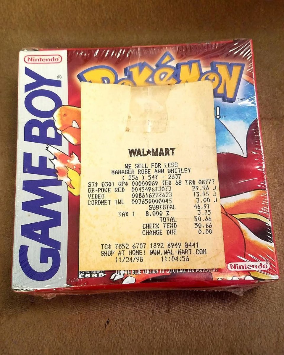 myretrolifeshow's tweet image. If only my 12-year-old self in 1998 knew the mission…
Buy every Pokémon Red you can find at Walmart for $29.96 and stash them away for 27 years.
One just sold for $9,300 😱
📸 : @ModernNotoriety