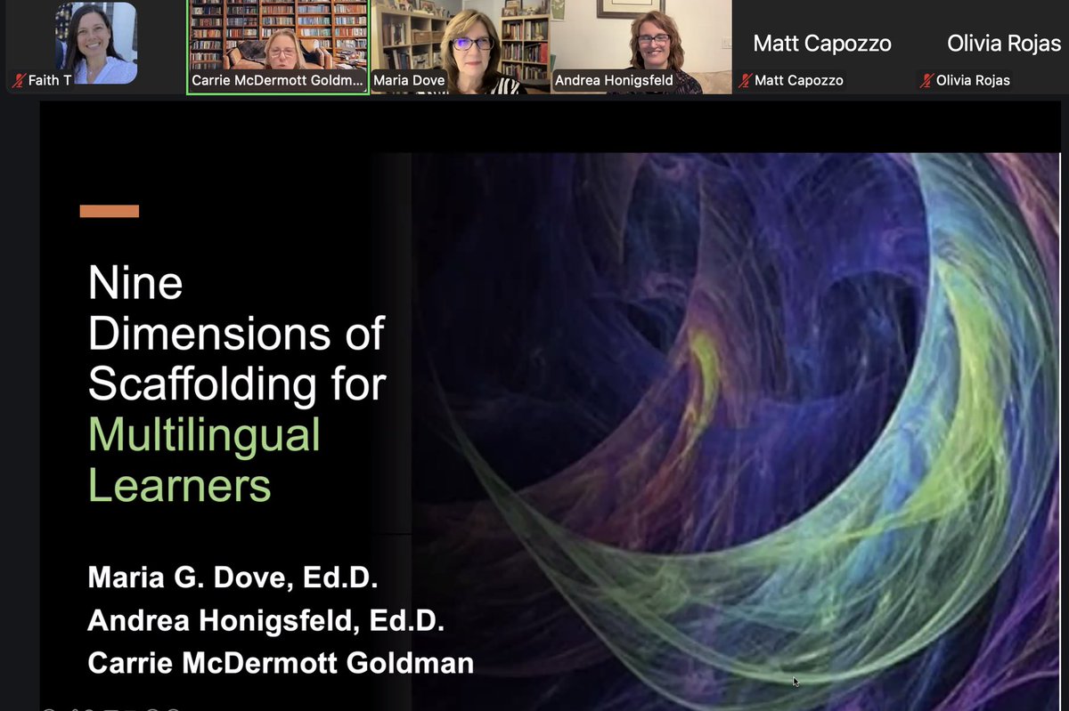 EWlinguists's tweet image. A wonderful book launch of Nine Dimensions of Scaffolding for Multilingual Learners authored by Dr. Maria Dove @AndreaHonigsfel & Dr. Carrie McDermott-Goldman featuring work by @WilletsRoadMS ELA teacher Mrs. Christine Lopez and her student, Anum! #ewlearns @EastWillistonSD