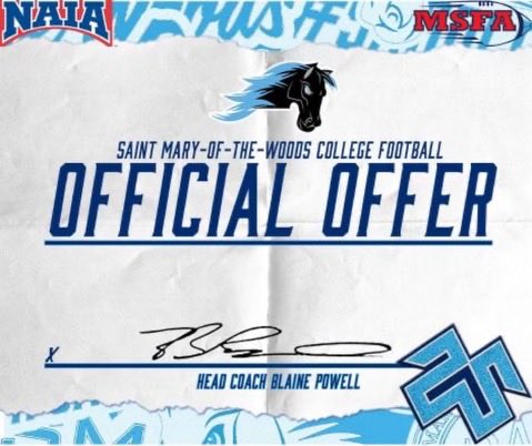 After a great conversation with <a href="/CoachO_SMWC/">Griffin Olson</a> I am blessed to receive my first offer from Saint Mary of the Woods!! <a href="/SMWCFB/">Saint Mary-of-the-Woods College Football</a> <a href="/BJS_football/">Bishop John J. Snyder Football</a> <a href="/Coach_Markoski/">Jeremy Markoski</a>