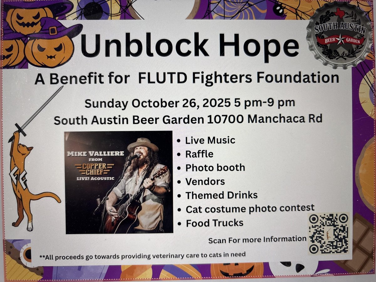 This Sunday! Support FLUTD Fighters Foundation 🐱 with drinks, music, raffles &amp; a cat costume contest 🎉 Help cats in need—join us! #CatsInNeed #CommunitySupport #ctvseh