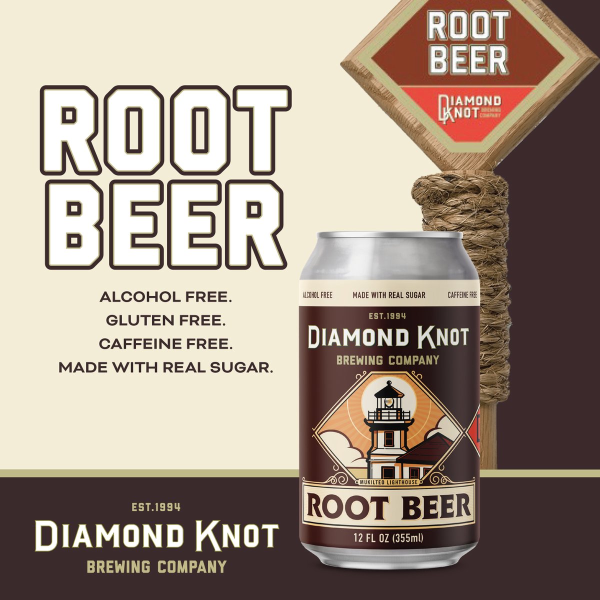 🟤 Bold Flavor, No Buzz: Diamond Knot Craft Brewing's Root Beer is now available in cans! 🟤

This smooth, rich, and nostalgically delicious root beer is crafted with care in the Pacific Northwest. Now in a convenient can you'll grab again and again!