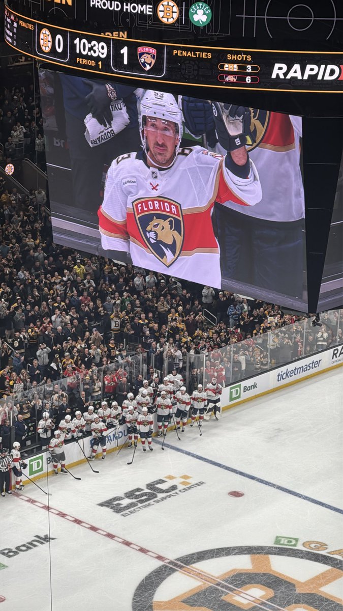 An emotional Brad Marchand salutes the crowd.