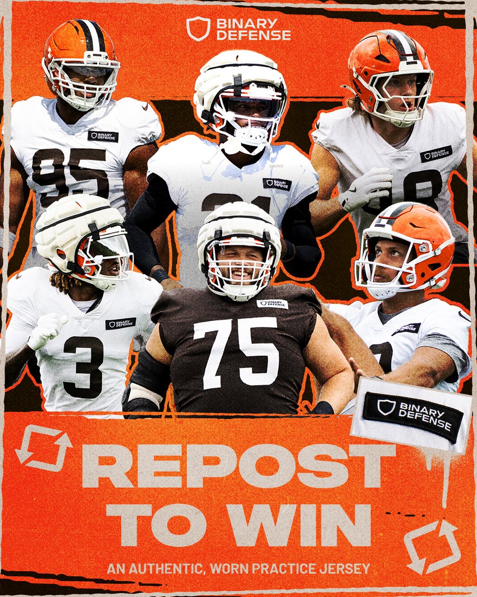 Cleveland Browns (@browns) on Twitter photo Add a practice-used piece to your Browns collection! Hit us with a repost for your chance to win.
<a href="/Binary_Defense/">Binary Defense</a> | #DawgPound Add a practice-used piece to your Browns collection! Hit us with a repost for your chance to win.
<a href="/Binary_Defense/">Binary Defense</a> | #DawgPound