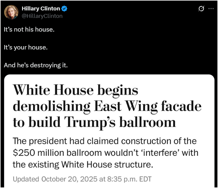 realTroyTube's tweet photo. @HillaryClinton Your husband had sex with another woman in "my house" while married to you, which begs the question: Have YOU had sex with him in the oval office?  No?  Just Monica?  Ok. https://t.co/eakjoxTMbS