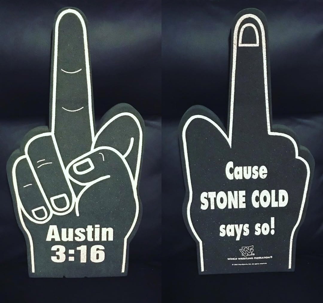 Stone Cold Steve Austin foam middle fingers from 1998 🖕🏻