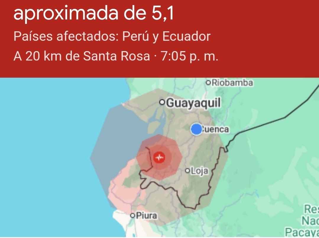 Fuerte temblor se sintió en Cuenca. Epicentro a 20km de Santa Rosa. Se espera un informe oficial del Instituto Geofísico.