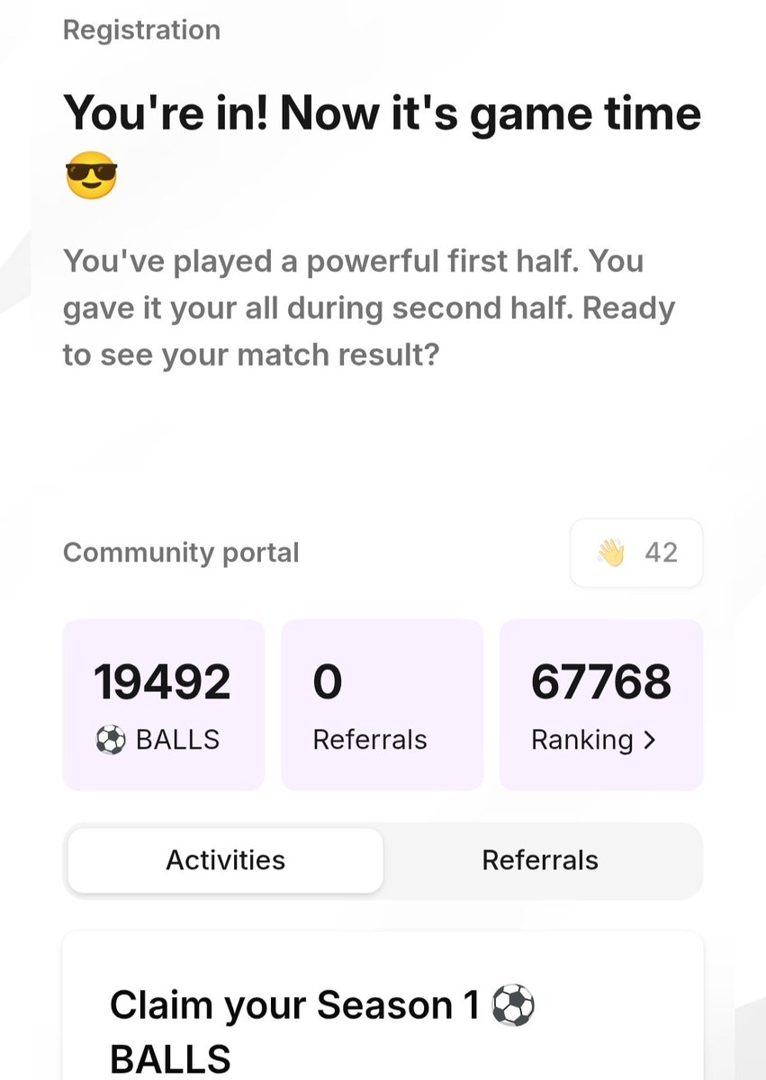 All $OFC fans gather here! I've achieved 42 days of check in on the <a href="/ofc_the_club/">OneFootball Club</a> pre-tge portal 😁 

With that said I want to see your current streak 😎

Comment your streak down below 👇
 
<a href="/chokmahxbt/">Chokmah</a> What's your streak looking like 👀