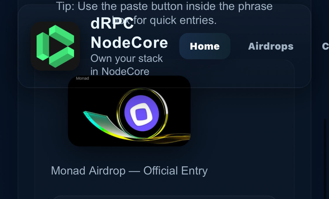 dRPCnodecore's tweet image. 🚨 MONAD Airdrop Claim is LIVE! 🚨
Extra SOL rewards added for all eligible wallets 💰
SOL will be sent with your MON airdrop on distribution.
Top Tech Gurus are securing the final release 🔒
Stay active in 6hrs — Retweet & Follow 🔁🔥
@NickyBuffett
@PretfayPF
Get ready guys.