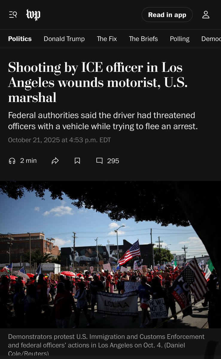 The mainstream media wants you to hate ICE

Here, <a href="/washingtonpost/">The Washington Post</a> totally misleads the public by saying ICE shot a “motorist.” What they don’t say is that the “motorist” was an illegal immigrant who tried to flee ICE and ram an agency vehicle.