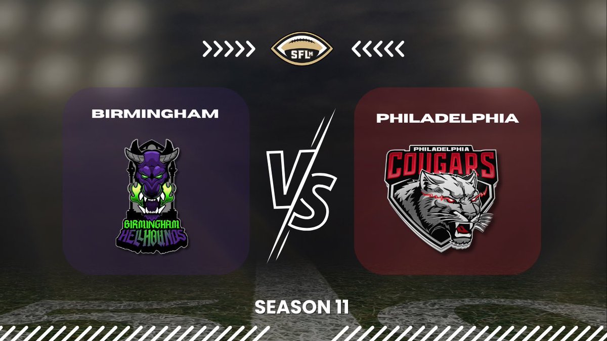 SimulationFLm's tweet image. Still more SFLm to come!
@PhillyCougars host Birmingham Hellhounds! #Birmingham look to remain at the top with a win tonight! Tune in!

📺 youtube.com/watch?v=Fh0rAf…
JOIN ➡️ simfl.net/create-a-player

#MakeAnImpact #SFLm