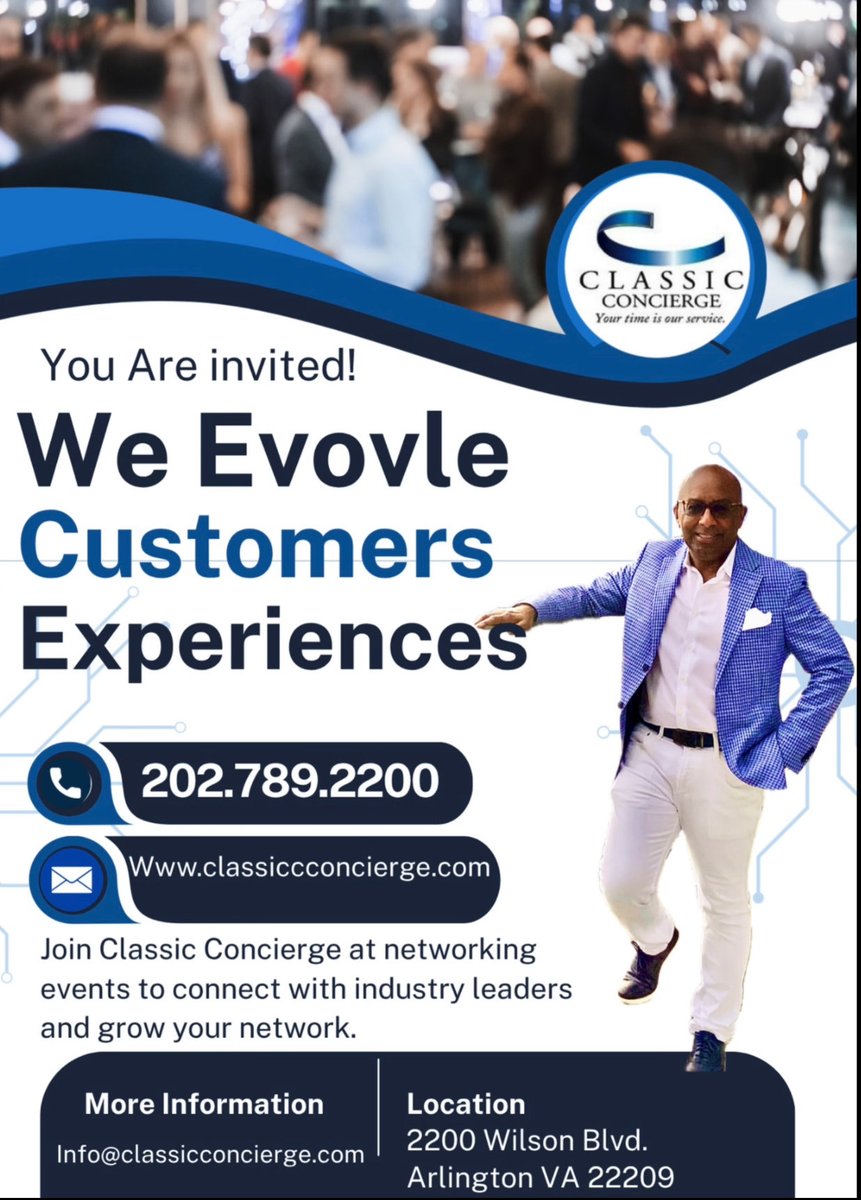 ClassicConcrgDC's tweet photo. ✨ Networking Works 💼 🤝
At Classic Concierge, we don’t just serve — we evolve experiences. Join us at exclusive networking events designed to connect industry leaders, elevate customer engagement, and inspire innovation. 💫
📞 202.789.2200
🌐 https://t.co/0j2lQVgsTv https://t.co/zVsg2rtFhE