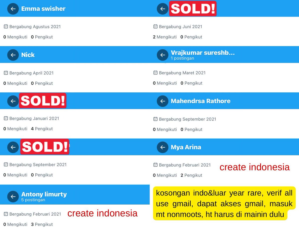 wts acc akun kosongan y21

• verif all
• get akses lengkap
• bisa ganti usn

🧺 1x

#zonauang