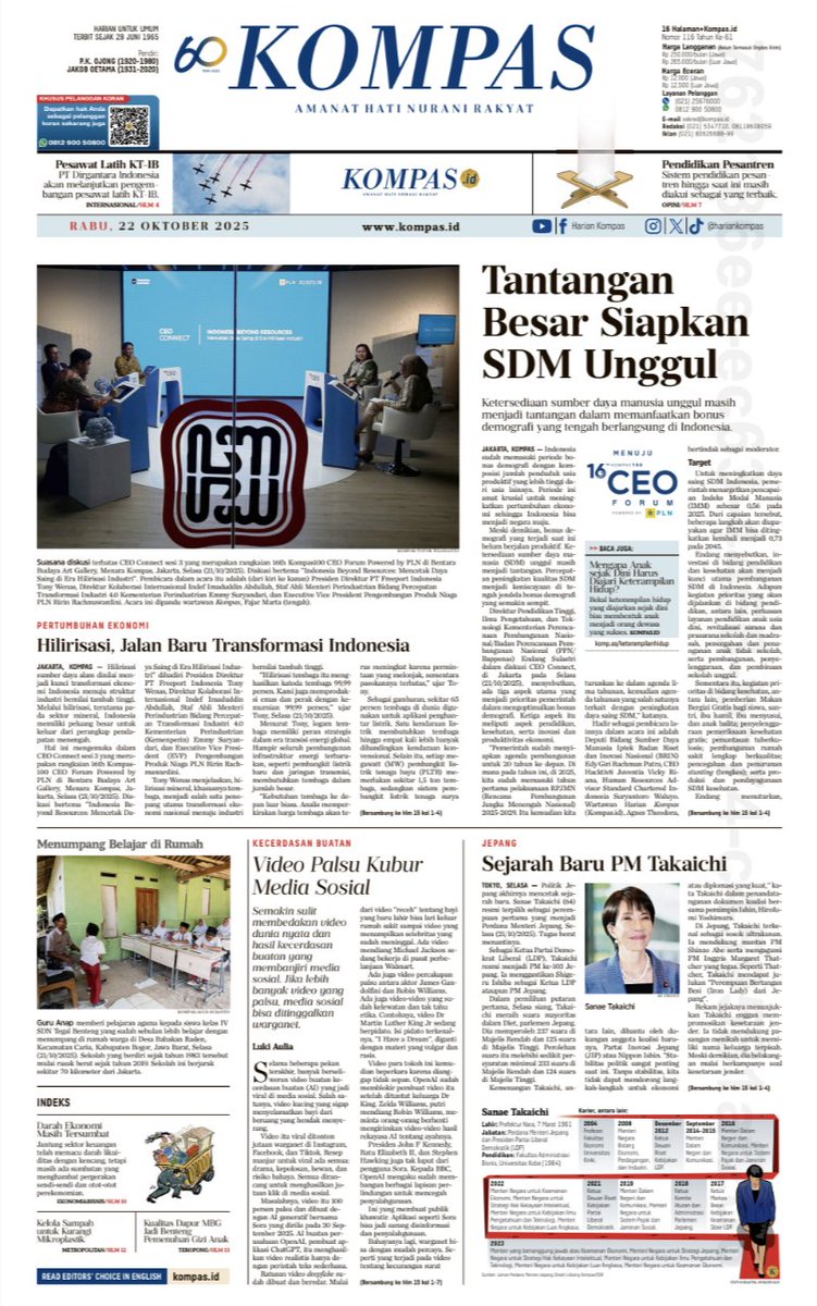 hariankompas's tweet photo. Selamat pagi Sahabat Kompas. Ketersediaan sumber daya manusia unggul masih menjadi tantangan dalam memanfaatkan bonus demografi yang tengah berlangsung di Indonesia.
Baca selengkapnya di sini https://t.co/IM1Atg8tiT
#CEOConnect #AdadiKompas https://t.co/qpj1Z3m3d0