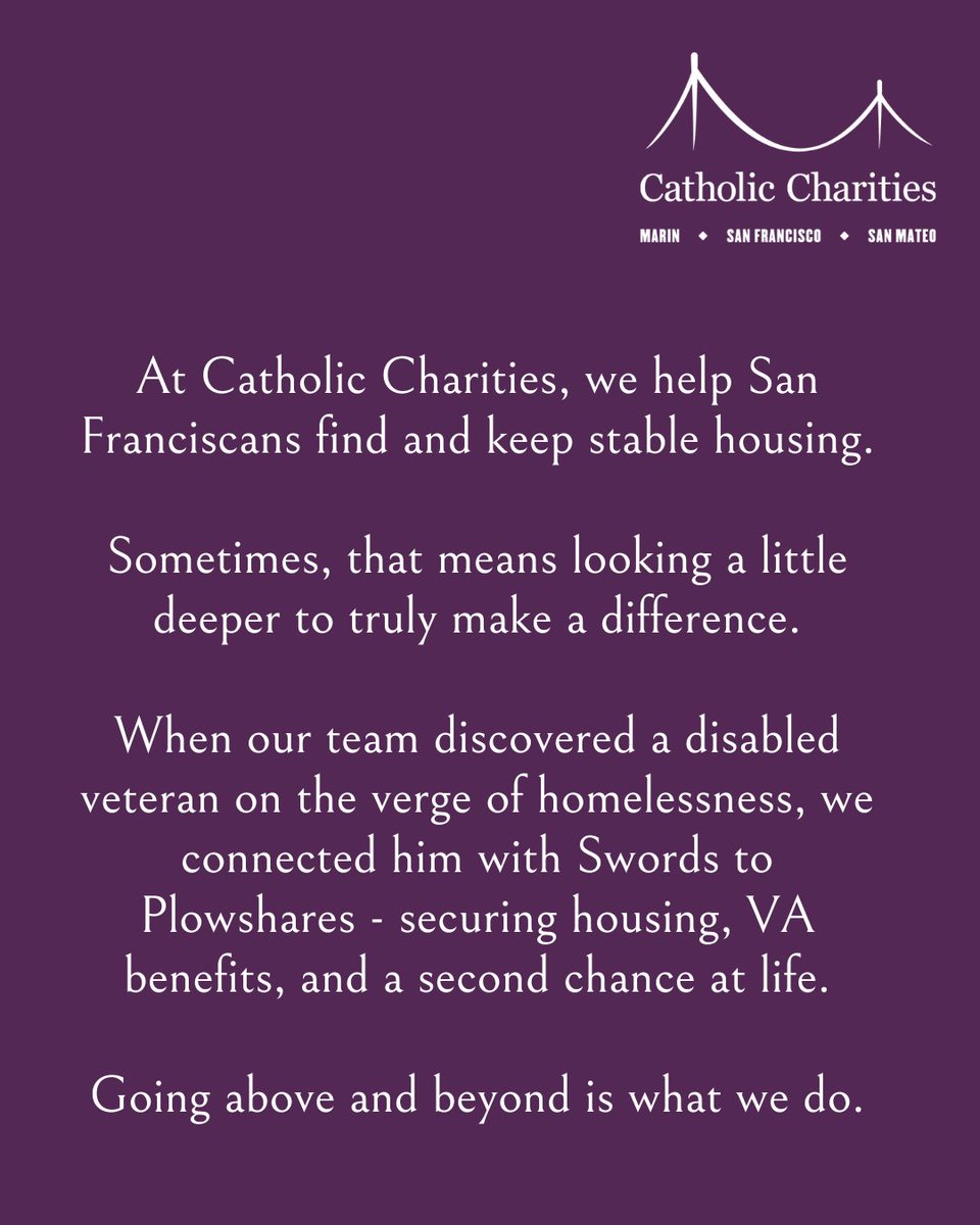 Sometimes, all it takes is one person who truly cares. ❤️ At Catholic Charities SF, our Homelessness Prevention team goes beyond to make sure every San Franciscan has a safe place to call home. #ServingWithLove