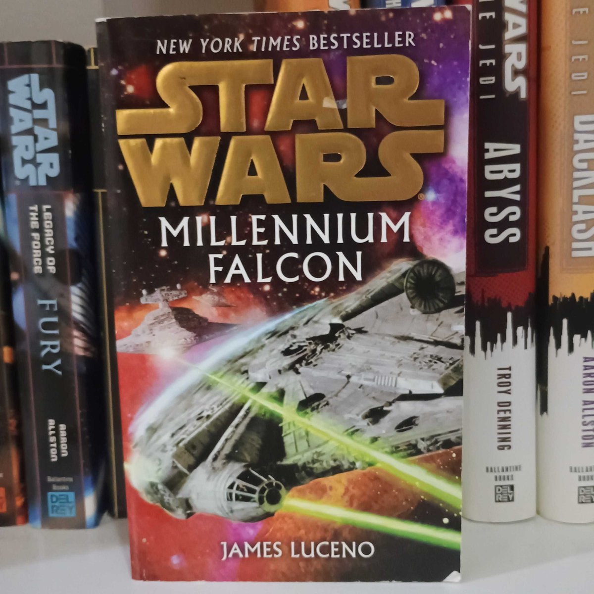 Legacy_Expo's tweet image. &quot;Millenium Falcon&quot; by James Luceno was released today in 2008! One of the later novels in Legends history, it details further discoveries about everyones favorite freighter, thanks to Allana Solo!

#MilleniumFalcon #JamesLuceno #HanSolo #AllanaSolo #LegacyExpo