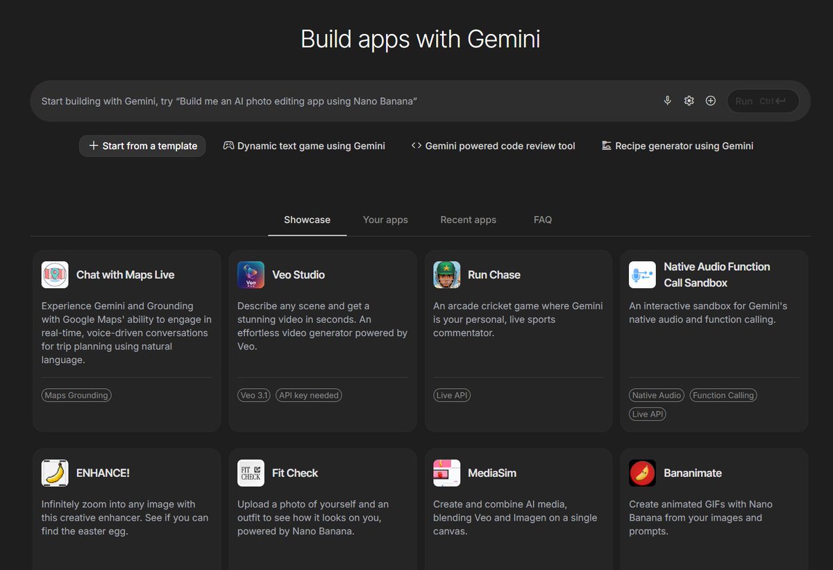 jqueryscript's tweet image. Google introduced the new vibe coding experience in Google AI Studio.
The new Build mode lets you mix and match AI capabilities to turn your ideas into reality faster than ever, automatically wiring up the right models and APIs for you instantly.
Try it here:…