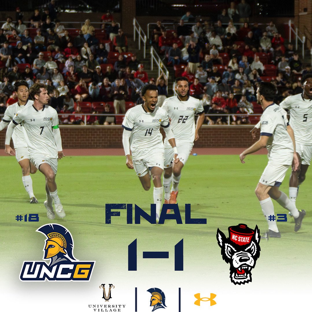 1-1 Draw in Raleigh 😤

# 18 UNCG comes into # 3 NC State and leaves with a 1-1 draw. 

#letsgoG