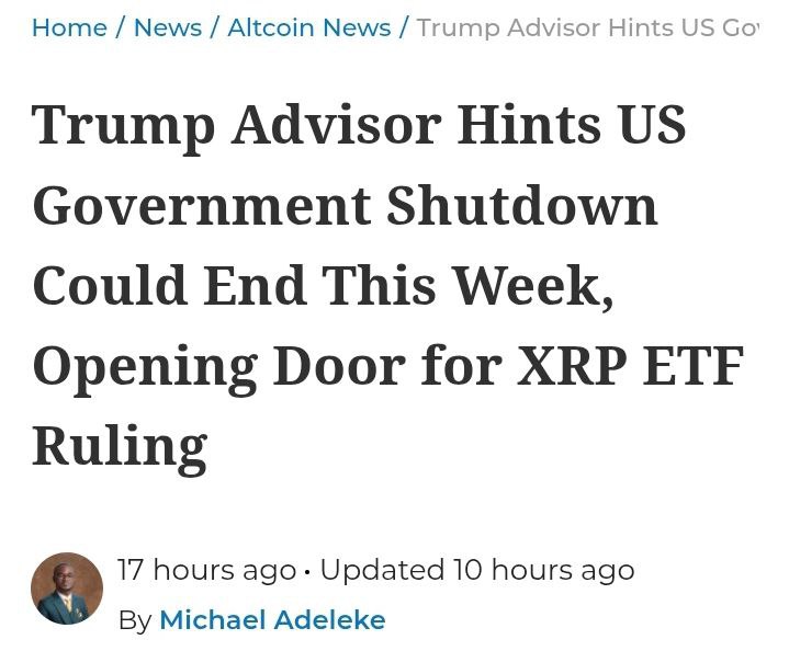 🚨JUST IN: Trump Advisor hints US government shutdown could end this week. This could potentially reopen the path for pending #XRP ETF approvals.

Institutional interest in crypto ETFs is still high and this could be the perfect opportunity to multiply your XRP or balance!

Try