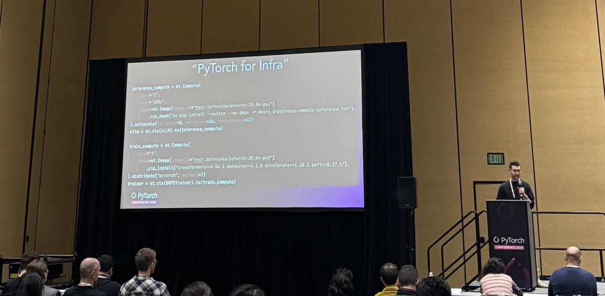 PyTorch's tweet image. The Startup Showcase is happening now at PyTorch Conference 2025, where AI startups are pitching live to top VCs.

Startups presenting: Graphsignal, Runhouse, NimbleEdge, XOR, Snapshot AI, Node One, BrightOnLABS, Okahu AI, CuraVoice, Seer Systems, KnowNext, and Backfield AI.…