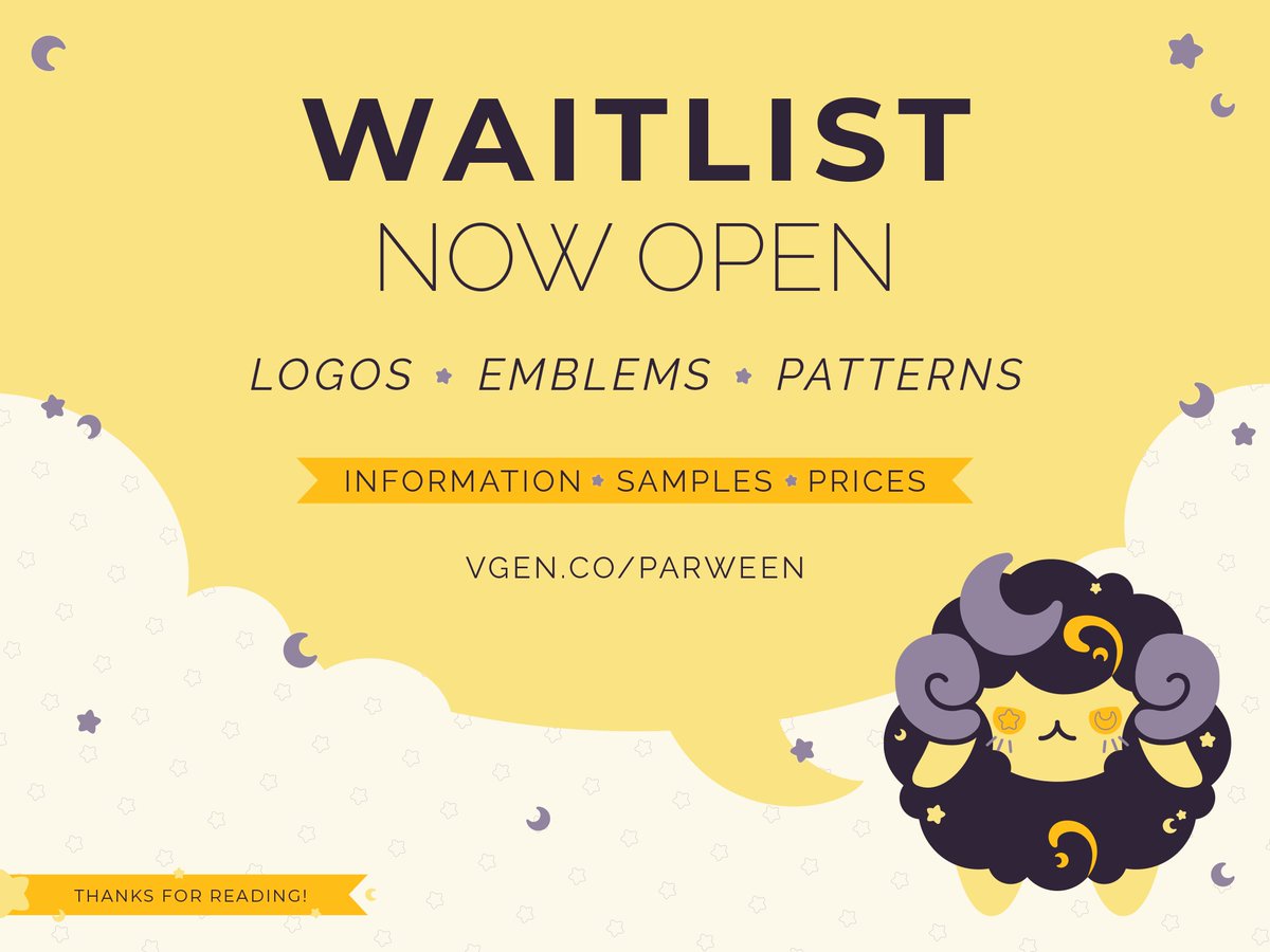 Parweenie's tweet photo. ✦ ANNOUNCEMENT ✧  
I will be raising my prices for commissions next year. The change won’t be drastically high but if you'd like to keep my current prices my Waitlist for all services will open. https://t.co/YHyFSTAHEs