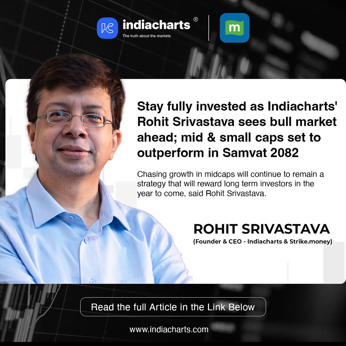indiacharts's tweet image. 🔥 India’s Next Bull Market Wave Is Here!
Rohit Srivastava Founder and CEO of Indiacharts/Strike Money sees huge opportunities in Samvat 2082:
✅ Mid &amp;amp; Small caps are set to OUTPERFORM!
✅ The shift away from large caps starts now
✅ Bank &amp;amp; Financial stocks taking the lead as…