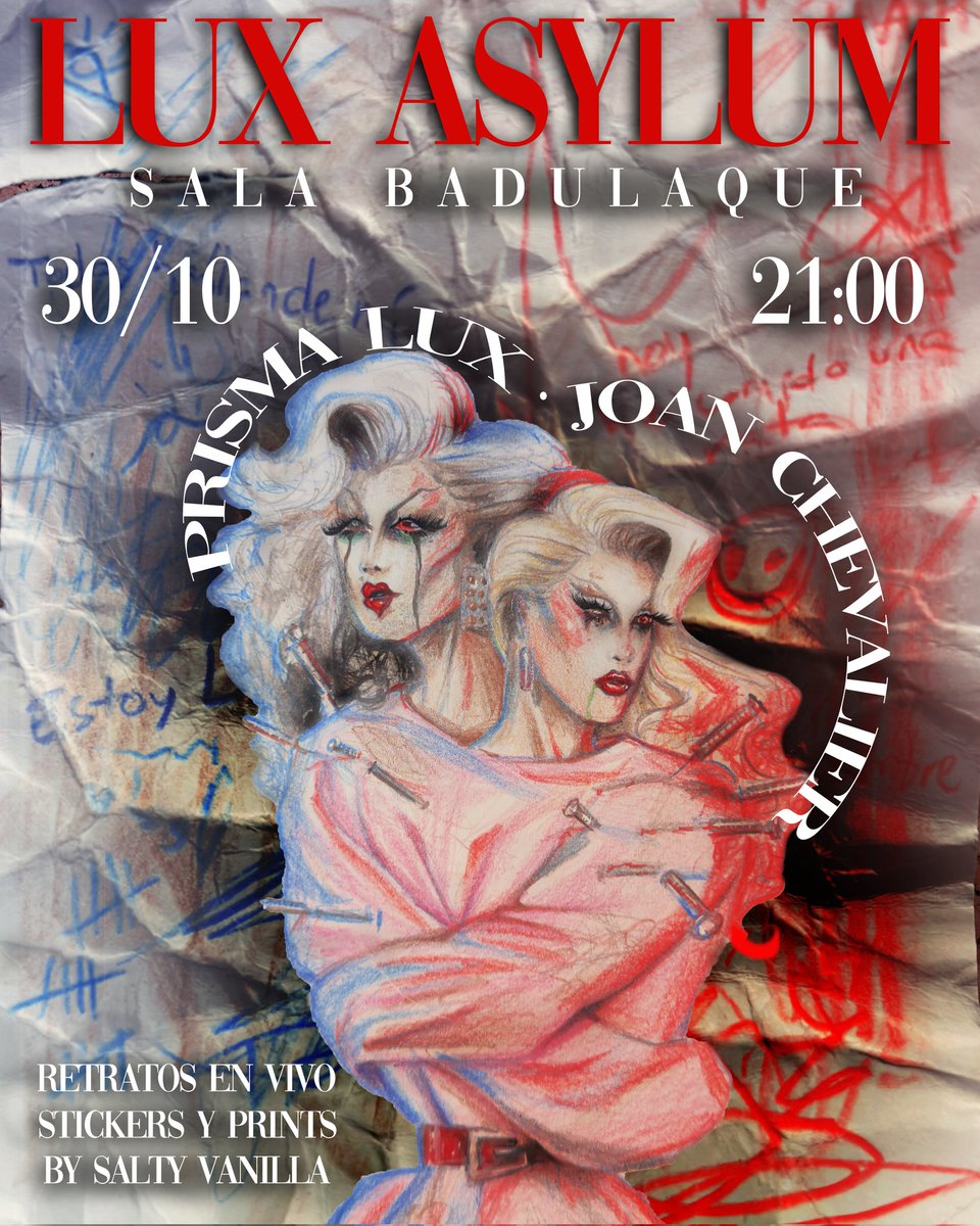 prisma_lux's tweet image. El Jueves 30 de Octubre, tienes cita en el manicomio más glamuroso y neurodivertido de Madrid junto a @Joan_Chvlr y servidora.

@ssaltyvanilla estará ilustrando en directo y vendiendo sus prints y stickers para todos los asistentes 💃🏻

Entradas + consumición en la bio ✨