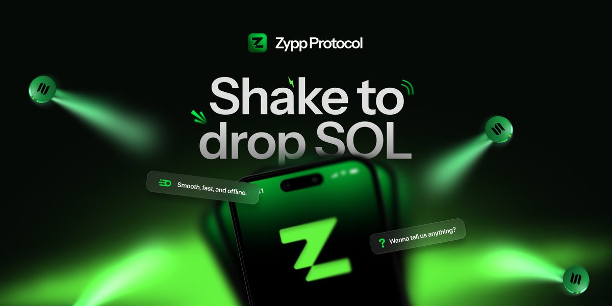 use_zypp's tweet image. Just rolled out Gesture UX v0.1 - "Shake to drop SOL." 🚀
 Send crypto with a simple shake.
Almost No buttons. No Wi-Fi. Just motion.
Testnet kicks off soon! What's your biggest pain point when sending crypto IRL? 👇
