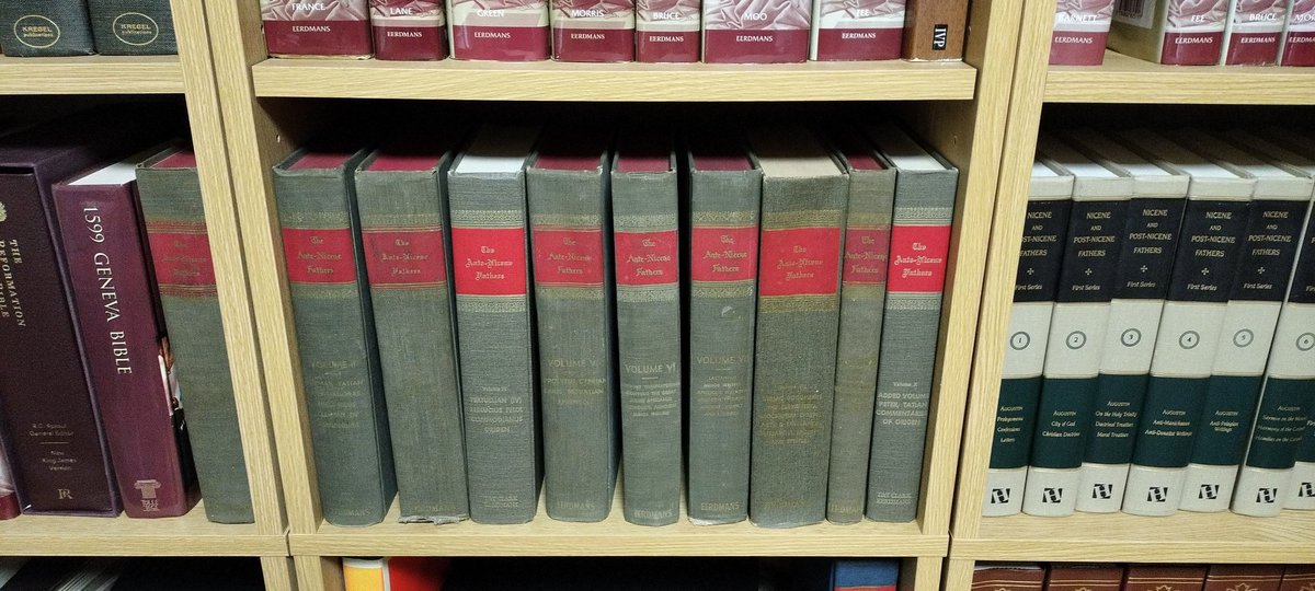 mithSIM's tweet image. We're back! Finally got the three missing volumes I needed to complete my Ante-Nicene Fathers set. Wish they matched the 1960's editions a bit more closely though.
