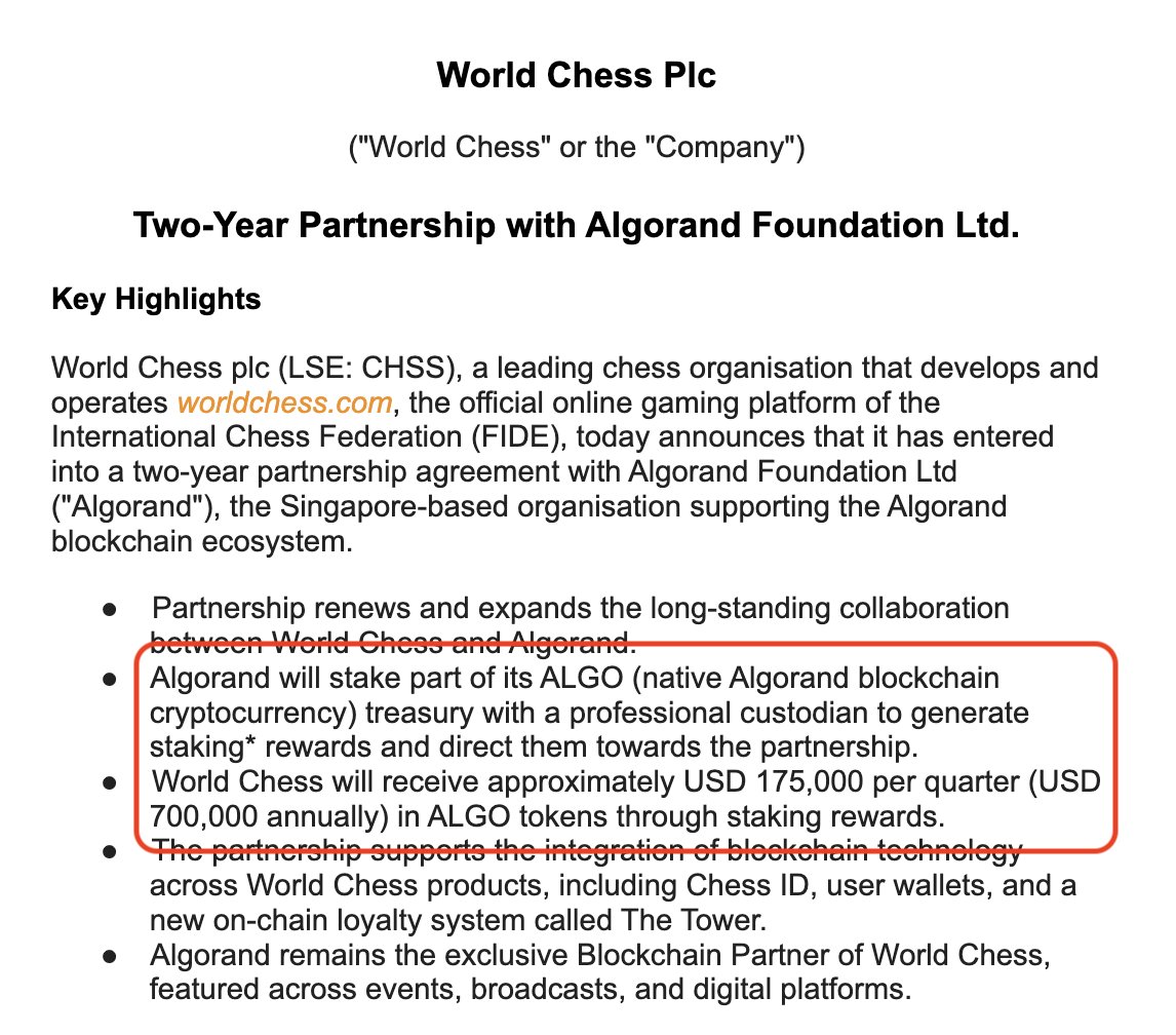 trillion_io's tweet image. This is not a great deal at all! World Chess get...
1⃣ A player management system built for FREE by @AlgoFoundation devs using cutting-edge, best-in-class blockchain technology
2⃣ That clearly not being interesting enough, @AlgoFoundation are making it more exciting by paying…