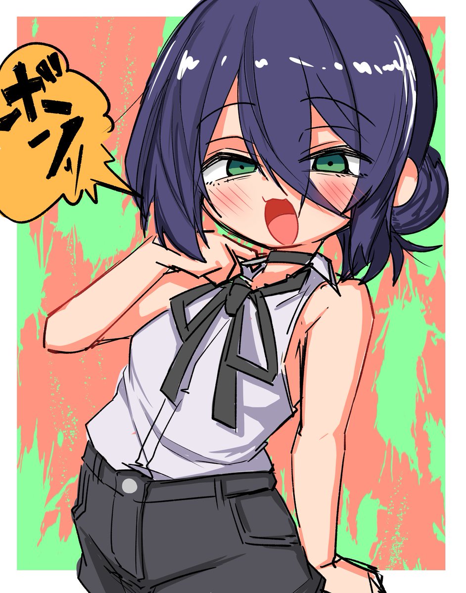 レゼ(チェンソーマン) 「#絵描きさんがデフォルメ絵を見せてくれるタグ 大した絵は全く無くて同じようなのし」|ブシ仮面ダーエボルトのイラスト