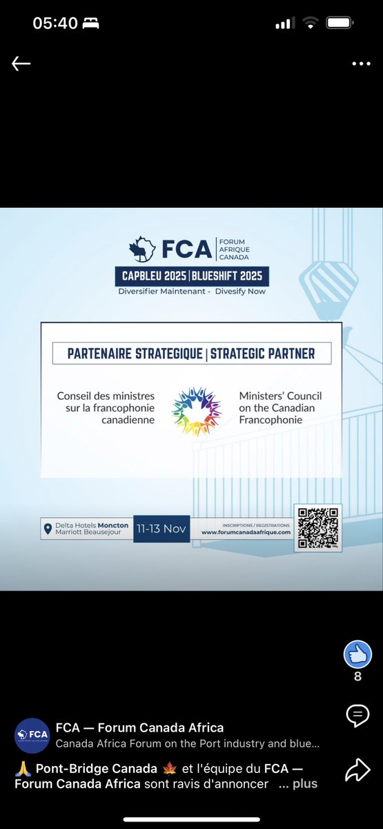 Le FCA — Forum Canada Africa sur l’industrie portuaire et l’économie bleue est ravis d'annoncer le Conseil des ministres sur la francophonie canadienne comme partenaire stratégique du FORUM CAPBLEU2025 | BLUESHIFT 2025 qui réunit du 11 au 13 novembre à Moncton, au