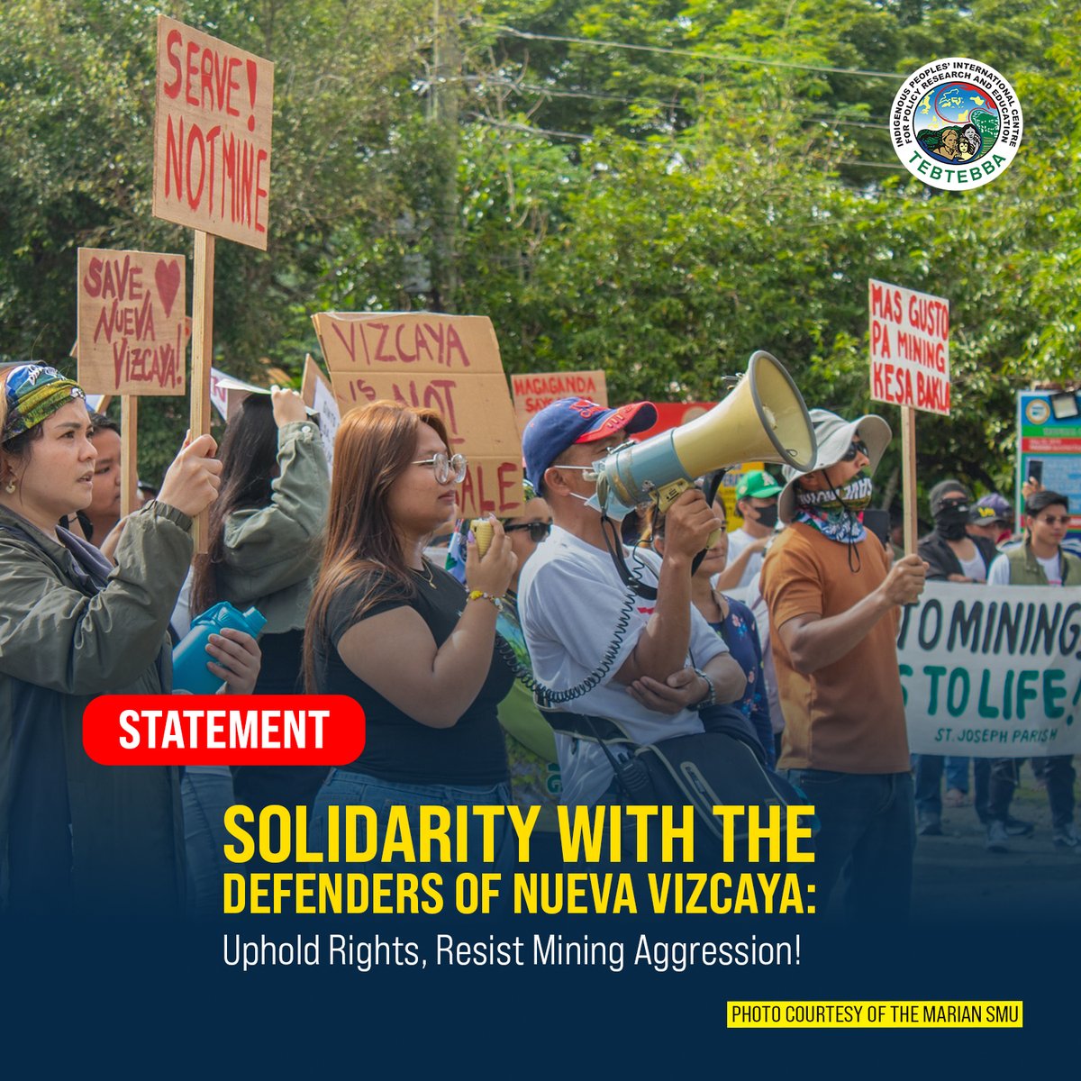 𝐒𝐨𝐥𝐢𝐝𝐚𝐫𝐢𝐭𝐲 𝐰𝐢𝐭𝐡 𝐭𝐡𝐞 𝐃𝐞𝐟𝐞𝐧𝐝𝐞𝐫𝐬 𝐨𝐟 𝐍𝐮𝐞𝐯𝐚 𝐕𝐢𝐳𝐜𝐚𝐲𝐚: 𝐔𝐩𝐡𝐨𝐥𝐝 𝐑𝐢𝐠𝐡𝐭𝐬, 𝐑𝐞𝐬𝐢𝐬𝐭 𝐌𝐢𝐧𝐢𝐧𝐠 𝐀𝐠𝐠𝐫𝐞𝐬𝐬𝐢𝐨𝐧! 

We stand in solidarity to the residents and Indigenous Peoples of Dupax del Norte, Nueva Vizcaya, who are