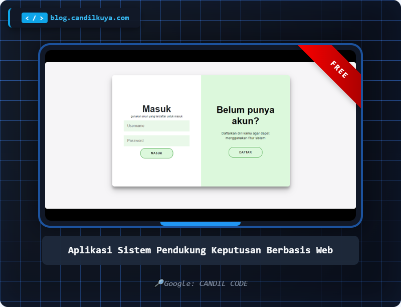 candil_kuya's tweet image. Source Code Aplikasi Sistem Pendukung Keputusan Berbasis Web LARAVEL
Google: Candil Code
#candilkuya #sourcecode #laravel